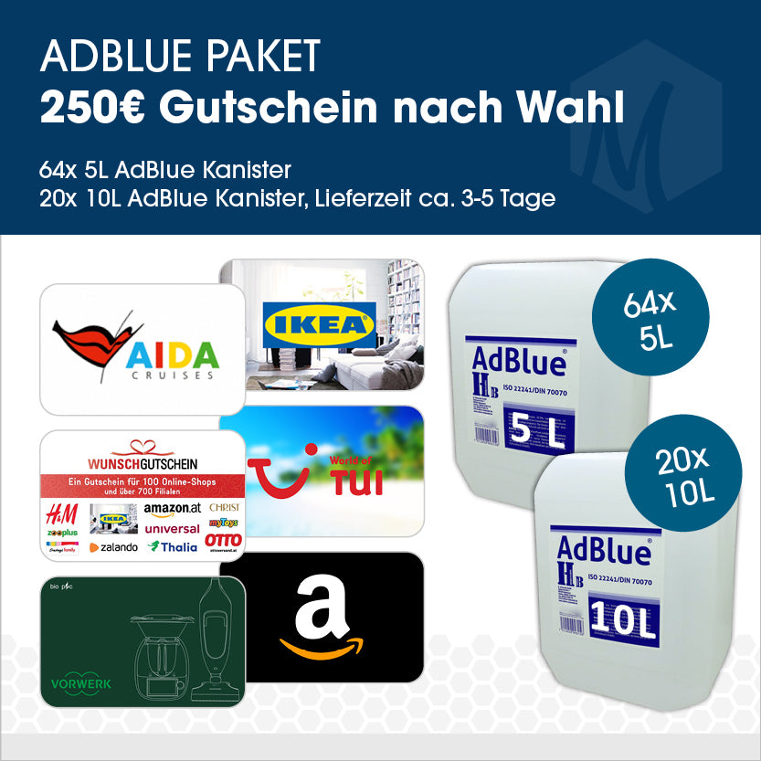 AdBlue Mischpaket 3 mit 250€ Gutschein