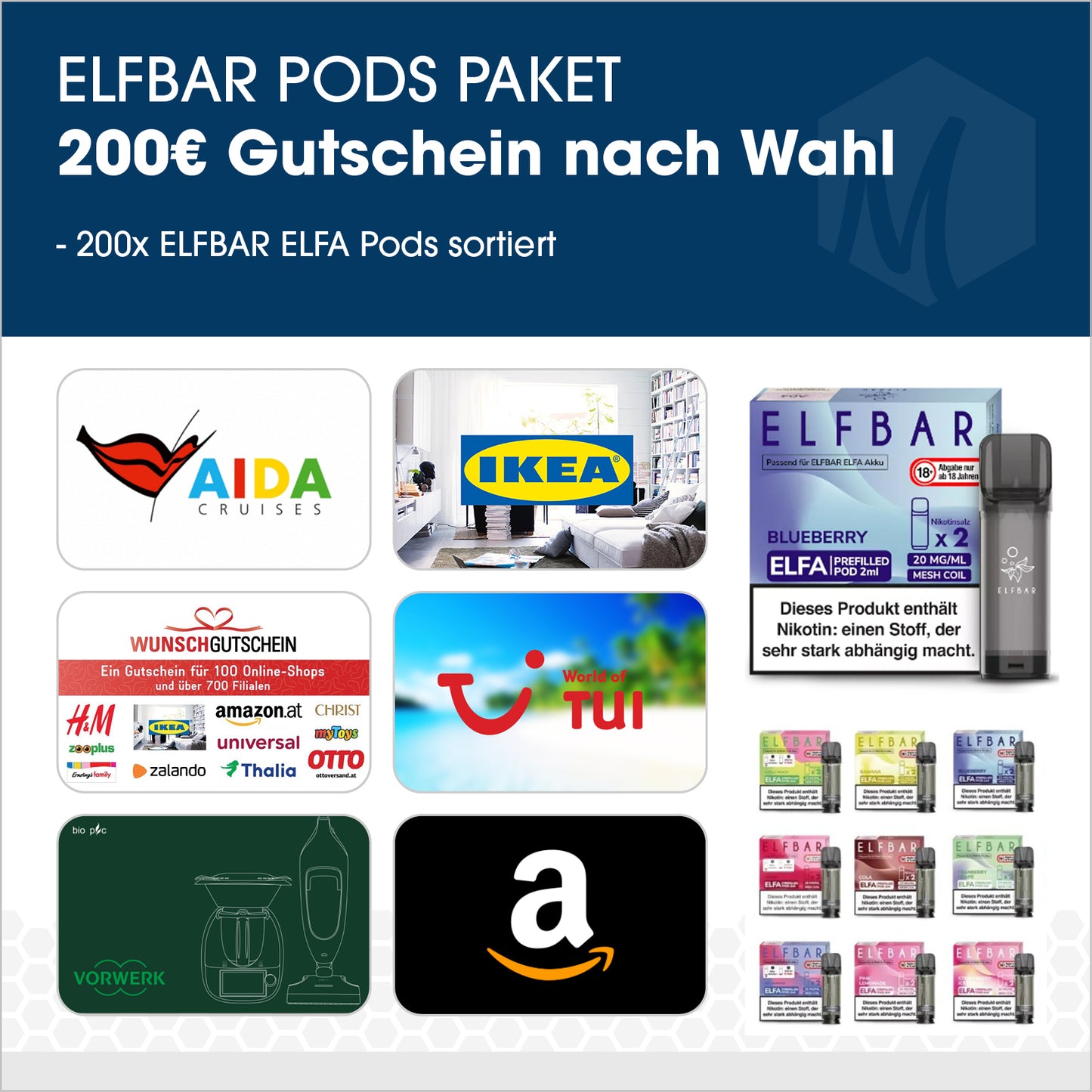 Elfbar Elfa Pod's - Paket mit 200€ Gutschein