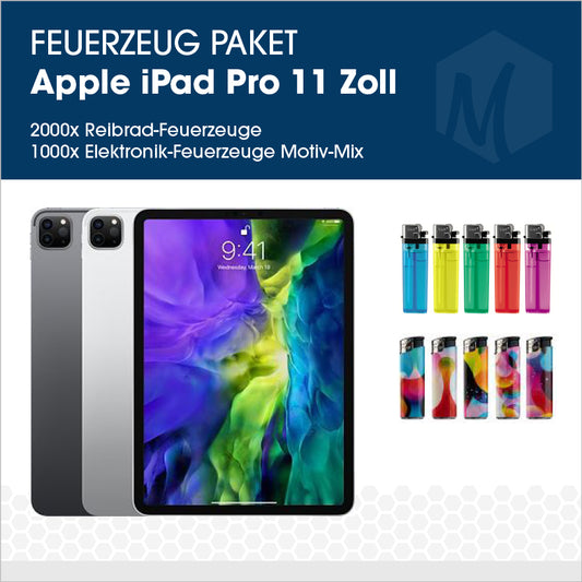 Feuerzeug-Paket mit Apple iPad Pro 11 Zoll (Standartglas)