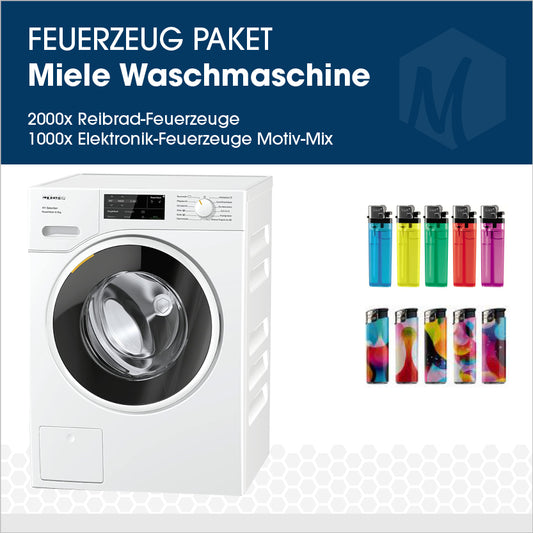 Feuerzeug-Paket mit Miele Waschmaschine