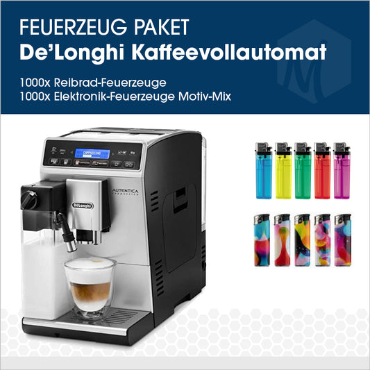 Feuerzeug-Paket mit De’Longhi Kaffeevollautomat